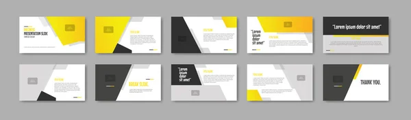 ビジネスプレゼンテーションのテンプレートカード ミニマリと黄色の基調講演のための完璧なデザイン — ストックベクタ
