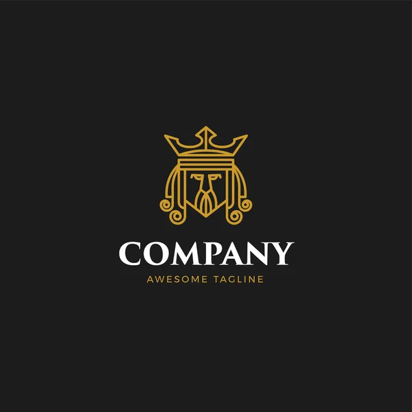 Nowoczesny Minimalistyczny Projekt Logo Monolitycznego Króla Edytowalnym Tekstem Odizolowanym Czarnym — Wektor stockowy