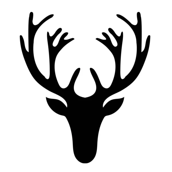 Una Cabeza Ciervo Negro Diseño Vectorial Para Plantilla Logotipo — Vector de stock