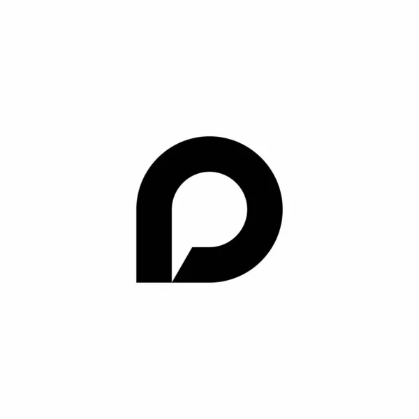 白の背景に黒のシンプルなデザインのP文字のロゴ — ストックベクタ