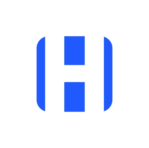 Mavi Karede Beyaz Arkaplanlı Harfi Güzel Logo Tasarımı — Stok Vektör
