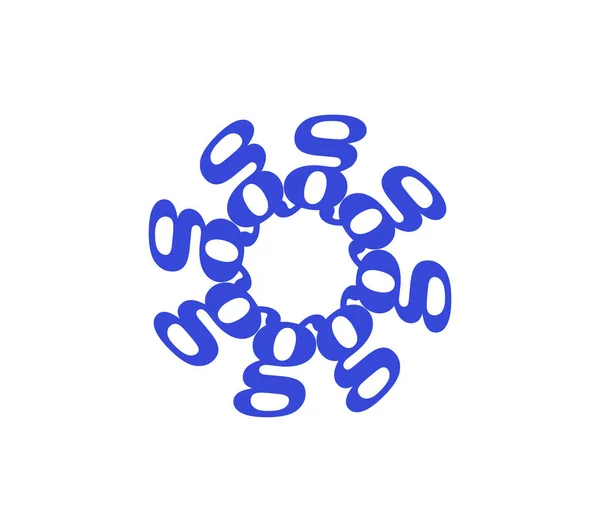 Monograma Circular Simple Minimalista Con Letra Editable — Vector de stock