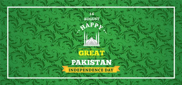 巴基斯坦独立日8月14日的一个矢量图 — 图库矢量图片