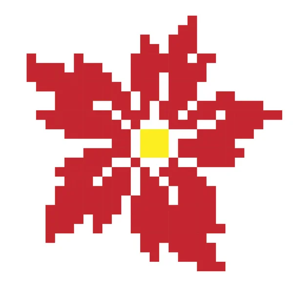 Illustration Vectorielle Pixel Art Fleur — Image vectorielle