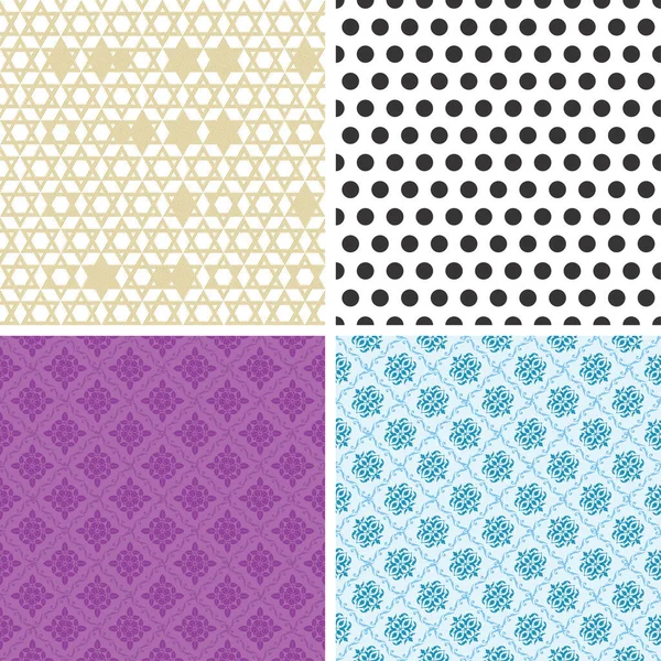 Illustration Four Different Patterns Wallpaper Background — Stock Vector