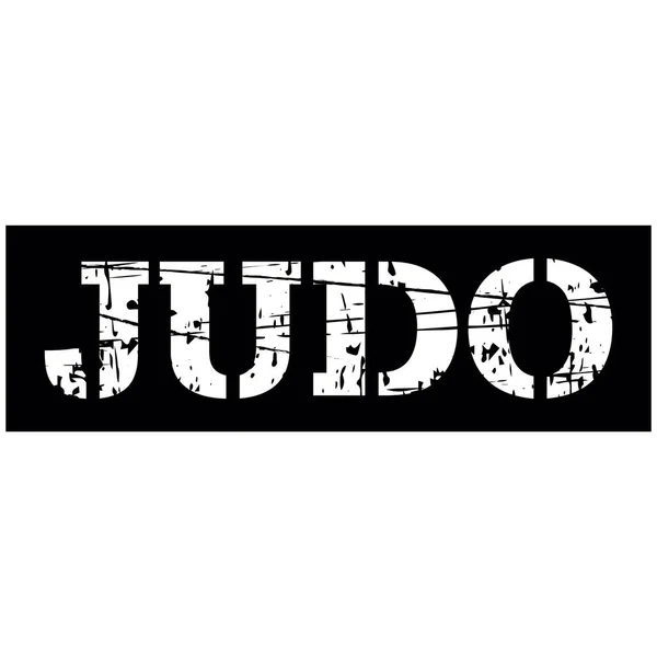 Lettrage Judo Avec Une Couleur Blanche Partiellement Rayée Sur Fond — Image vectorielle