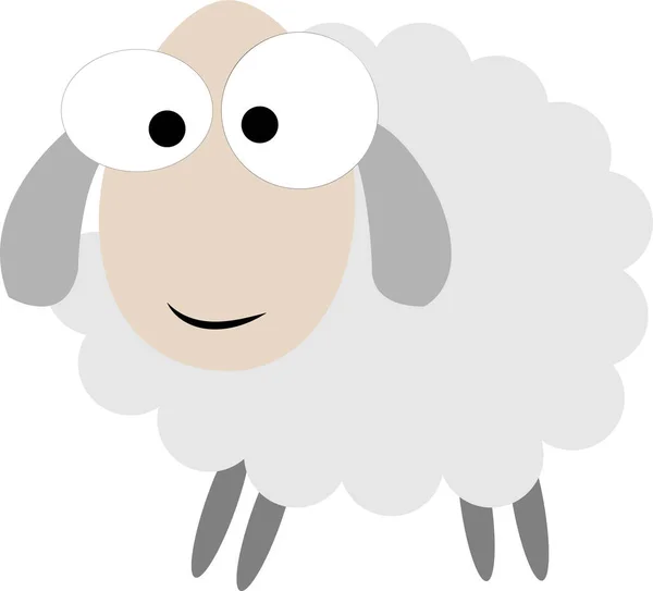 Funny White Sheep Vector Design Logo Template — Stock Vector