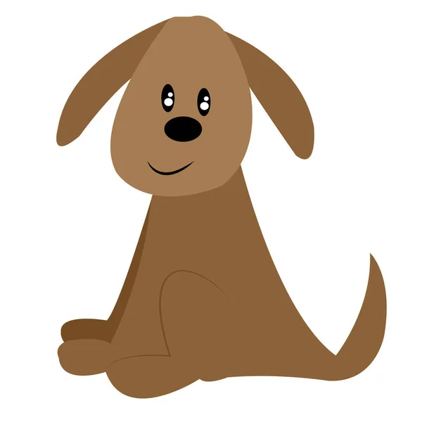 Ένα Χαριτωμένο Καφέ Σκυλί Διανυσματικό Σχεδιασμό Για Πρότυπο Λογότυπο — Διανυσματικό Αρχείο