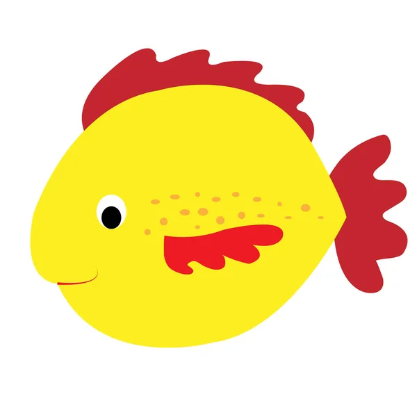 Жовта Риба Векторний Дизайн Шаблону Логотипу — стоковий вектор