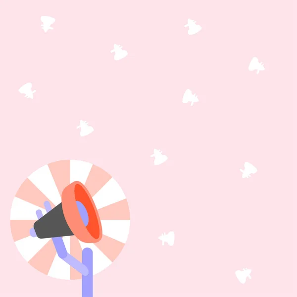 Mégaphone Sur Pilier Violet Avec Fond Rose Concept Annonces Messages — Image vectorielle
