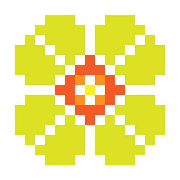 Een Bloem Pixel Kunst Vector Illustratie — Stockvector