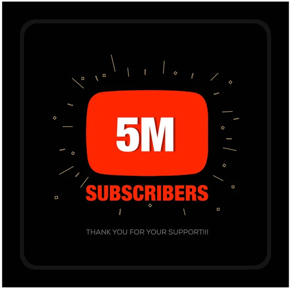Million Subscribers Celebration Post — Stock Vector