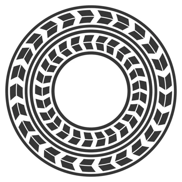 黒のシンプルな円形タイヤトレッドマークアイコン 自動車業界のロゴに最適です — ストックベクタ