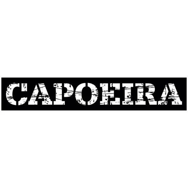 Napis Capoeira Białym Częściowo Paskowym Kolorem Czarnym Tle Czarno Biały — Wektor stockowy