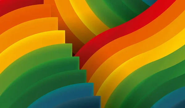 Радужный Цвет Абстрактный Векторный Рисунок Волновом Рисунке — стоковый вектор