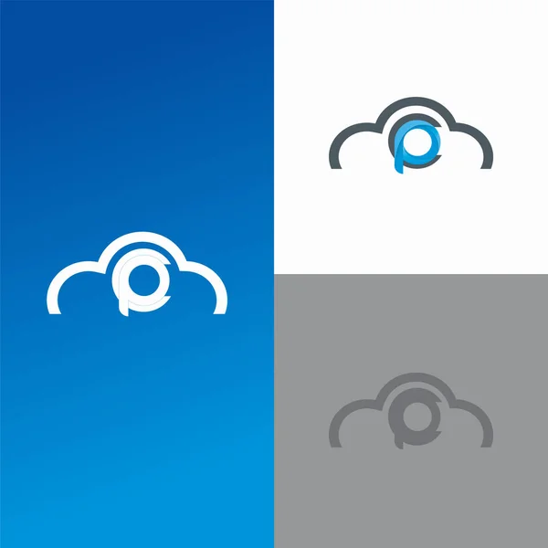 Illustrazione Vettoriale Modello Creativo Simbolo Cloud — Vettoriale Stock