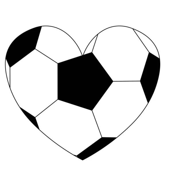 Μια Μπάλα Ποδοσφαίρου Σχήμα Καρδιάς Που Απομονώνεται Λευκό Φόντο — Διανυσματικό Αρχείο