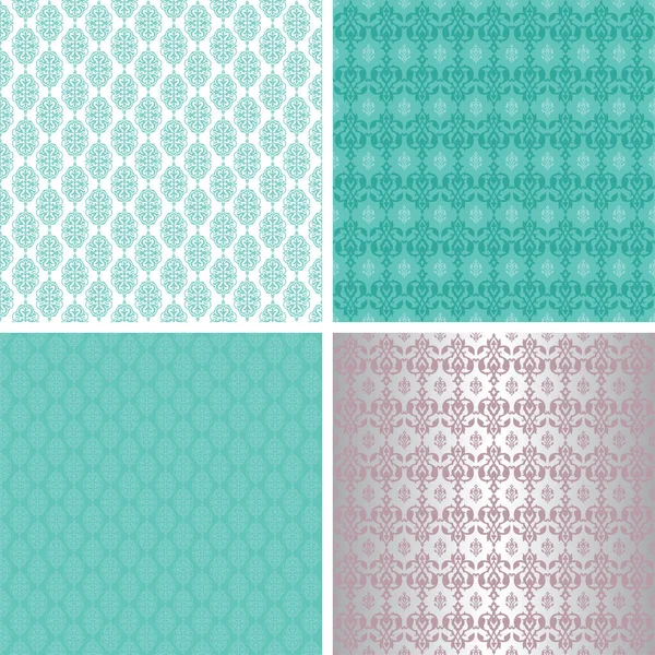 Illustration Four Different Patterns Wallpaper Background — Stock Vector