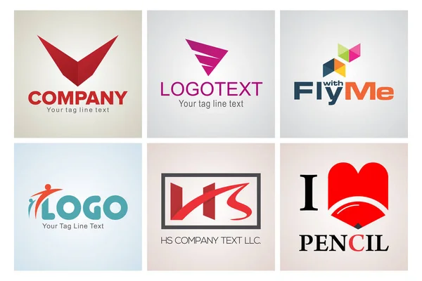 Different Logo Trademark Ideas Companies — Stock Vector