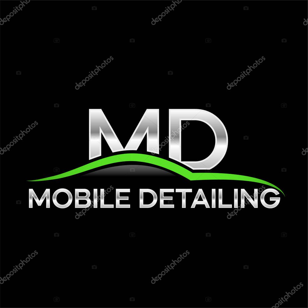 The green and silver mobile detailing service company logo