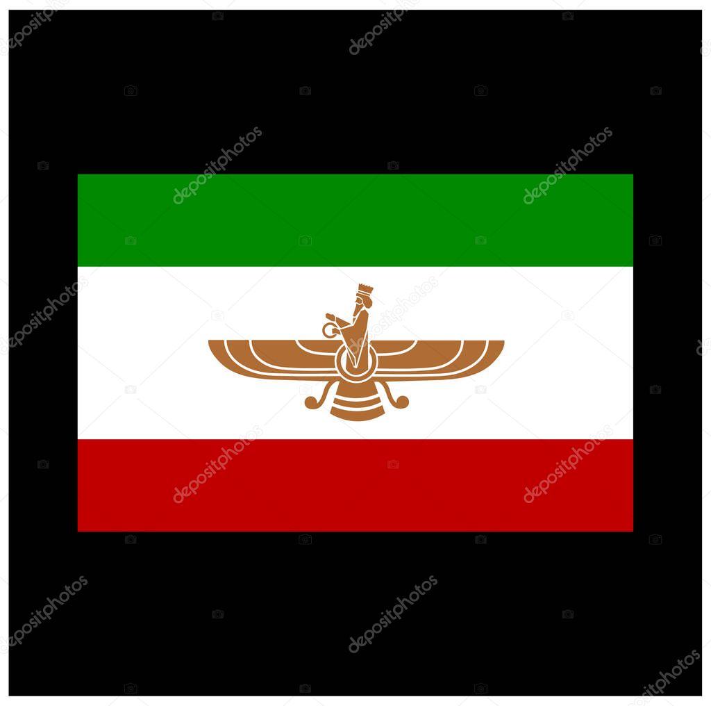 The Faravahar, one of the symbols of Zoroastrianism on Iranian flag.