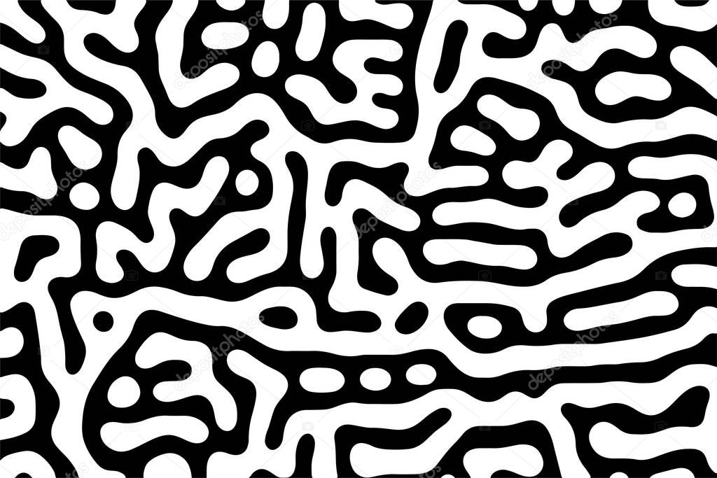 A Vector design of geometric abstract digital art of the black and white pattern