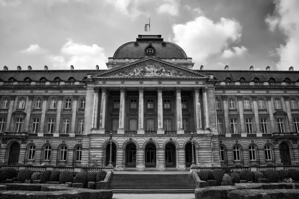 Grayscale Royal Palace Brussels — Stock Photo, Image