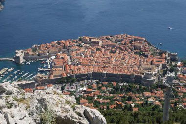 Hırvatistan 'ın Dubrovnik kentinin yüksek açılı manzarası