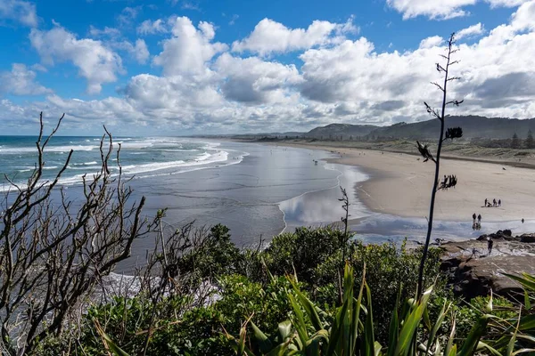 Une Belle Vue Sur Plage Muriwai Par Une Journée Ensoleillée — Photo