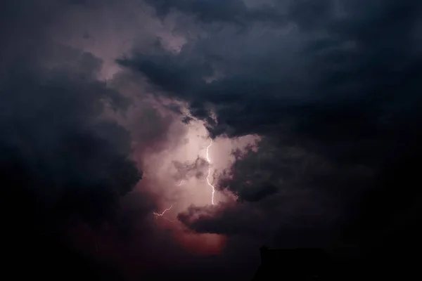 Närbild Vackra Moln Stormig Dag Huttwil Schweiz — Stockfoto