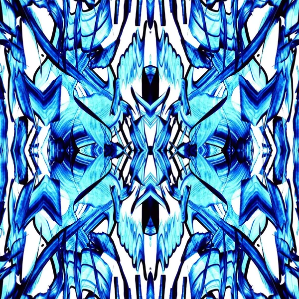 Ein Rendering Eines Blauen Kaleidoskopischen Abstrakten Hintergrunds Für Tapeten — Stockfoto