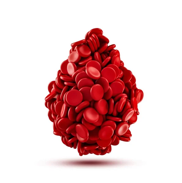 Rendering Red Blood Cells Isolated White Background — Stock Photo, Image