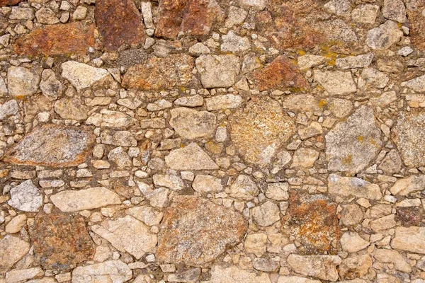 Wall Built Granite Stones Joined Cement Abstract Background Texture Old — Stock Photo, Image