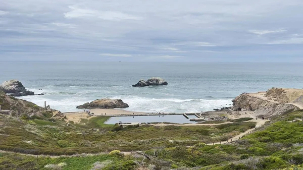 Aerial Shot Coast San Francisco Sutro Baths Middle — Stock Photo, Image