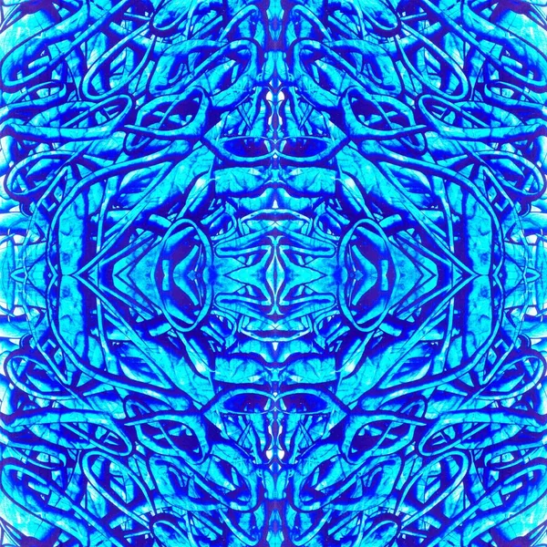 Uma Renderização Fundo Abstrato Caleidoscópico Azul Para Papéis Parede — Fotografia de Stock