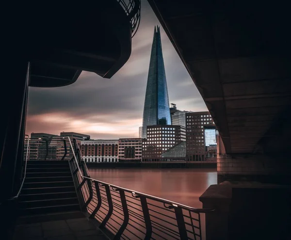 Vista Noite Para Torre Shard Londres — Fotografia de Stock