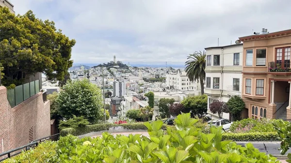 San Francisco Daki Lombard Caddesi Nin Havadan Görüntüsü — Stok fotoğraf