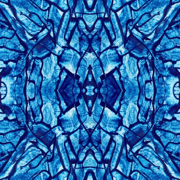 Een Weergave Van Een Blauwe Caleidoscopische Abstracte Achtergrond Voor Wallpapers — Stockfoto