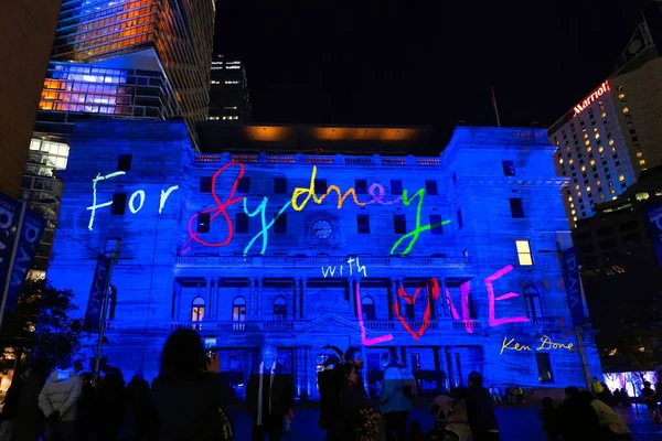 Lights Movie Customs House Building Vivid Sydney Festival Australia — Stock Photo, Image