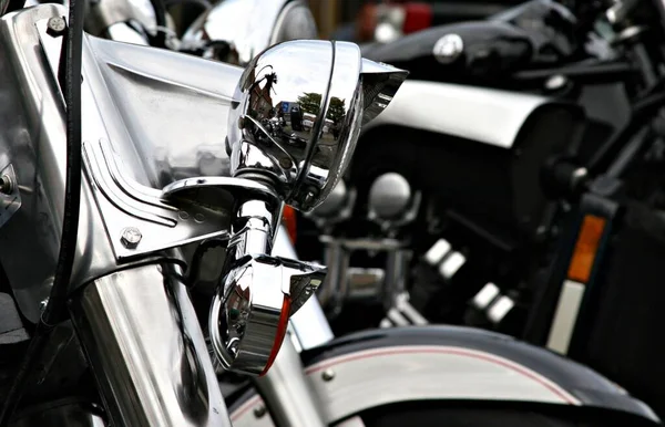 Silver Headlight Motorcycle Stock Image