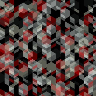 Altıgenin soyut dekoratif çizimi ve duvar kağıtları için çok renkli geometrik arkaplanı olan üçgen mozaik şablon