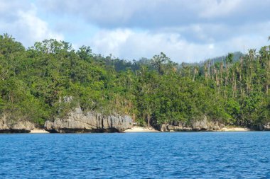 Filipinlerdeki sahildeki kayalıklar