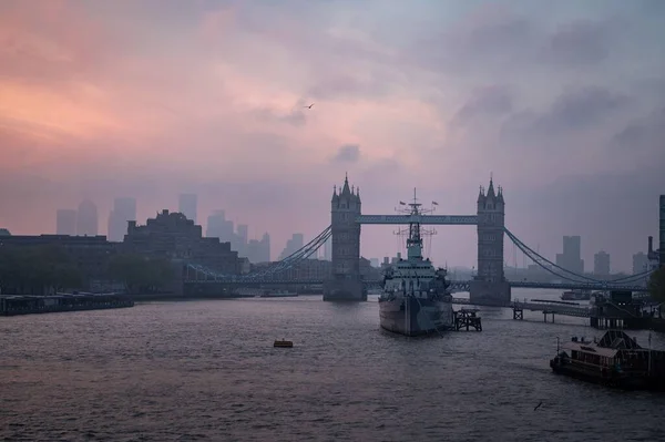 Tower Bridge Coucher Soleil Londres Royaume Uni — Photo