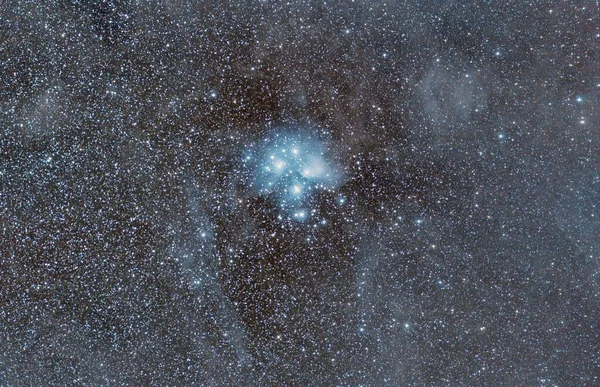 Beautiful View Pleiades Star Cluster Seven Sisters Brightest Stars — Stock Photo, Image