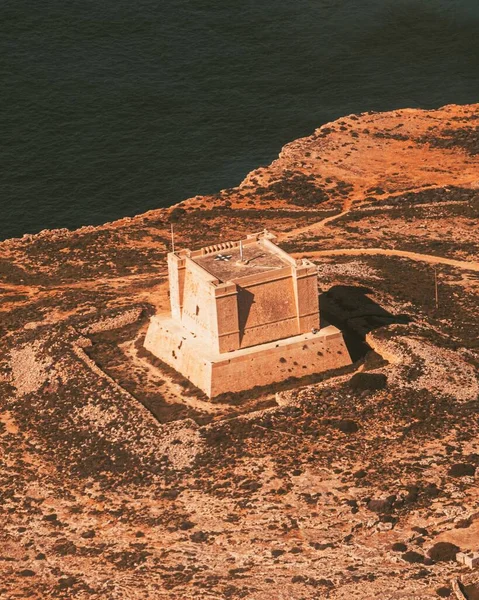 Αεροφωτογραφία Του Πύργου Της Αγίας Μαρίας Comino — Φωτογραφία Αρχείου