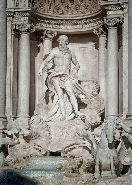 Retrato Vertical Detalhe Fonte Trevi Roma Itália — Fotografia de Stock