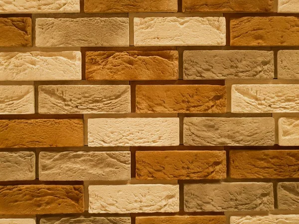 Närbild Dekorativ Tegelvägg Dekorativ — Stockfoto