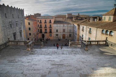 İspanya 'nın eski Girona kentinin manzarası