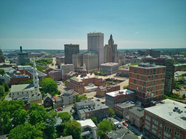 Providence şehir merkezinin havadan görüntüsü, Rhode Island RI, ABD