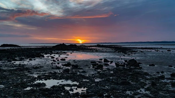 Beautiful Shot Seashore Cloudy Weather Sunset — Stock Photo, Image